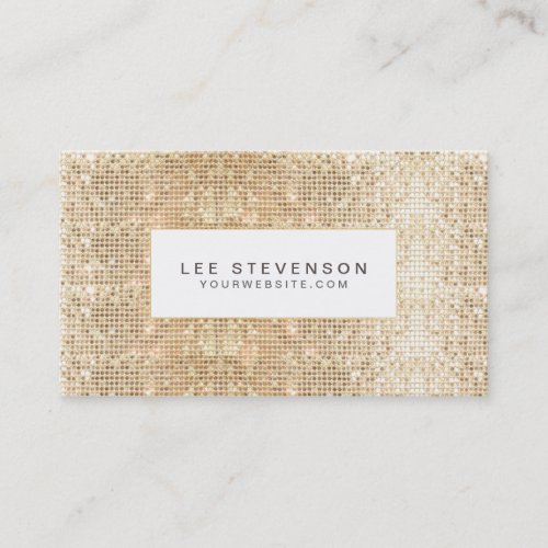 Fun Trendy Sparkly Gold Sequins Beauty Business Card