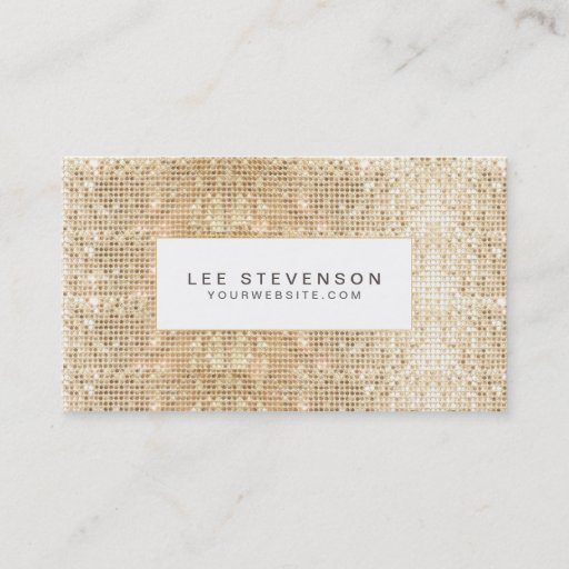 Customizable Fun Sparkly Gold Sequins Business Card
