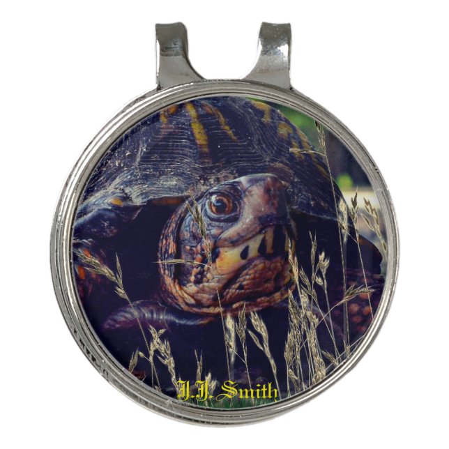 Fun Trendy Turtle  Golf Ball Marker Hat Clip (Front)