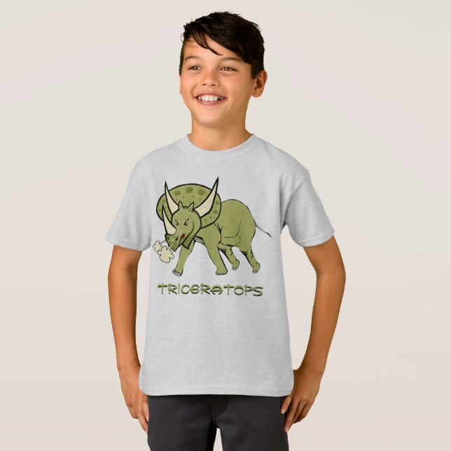 Fun Triceratops Dino T-Shirt (Front Full)
