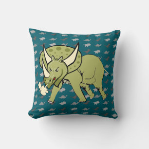Fun Triceratops Throw Pillow