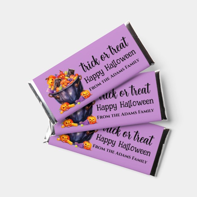 Fun Trick Or Treat Halloween Hershey Bar Favors (Front)