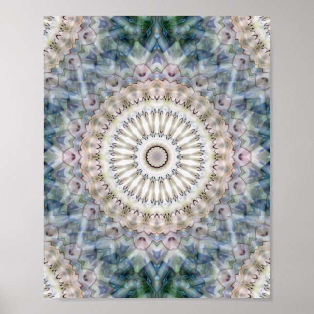 Fun Trippy Hippy Psychedelic Fractal Kaleidoscope Poster (Front)