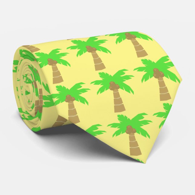 Fun Tropical Beach Palm Trees Custom Color Tie (Rolled)