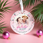 Fun Tropical Christmas Fa la la Let's Roll Photo Ornament<br><div class="desc">Celebrate the festive holiday season with our fun tropical, festive and colorful holiday photo ornament. Our festive tropical design features a single photo in the middle of the to display your own fun family photo. The photo is framed with a fun pattern of various tropical Christmas theme illustrations including a...</div>
