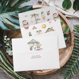 Fun Tropical Christmas Personalized Envelope