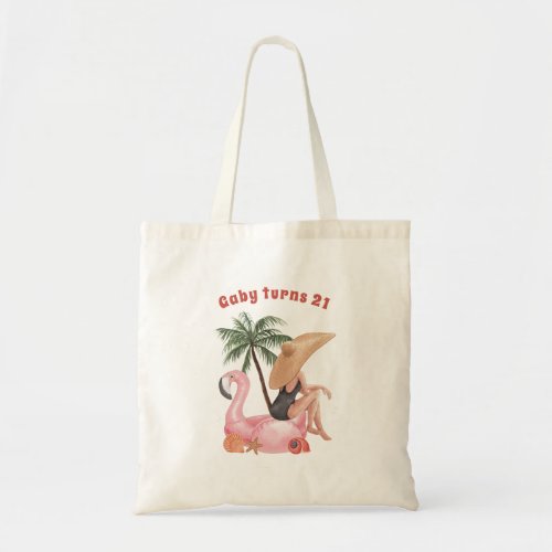 Fun tropical Party with flamingo beach theme Tote Bag