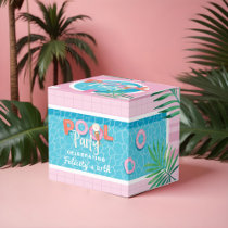 Fun Tropical Pink & Blue Summertime Pool Party Favor Boxes