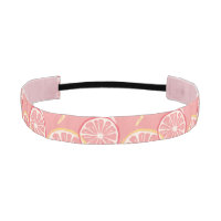 Fun Tropical Pink grapefruit and lemon pattern Athletic Headband