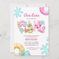 Fun Tropical Summer Beach Girl 1st Birthday Photo