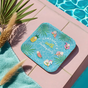 Fun Tropical Summer Pool Floats Birthday Party Paper Plates