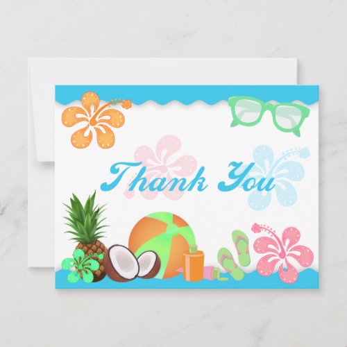Fun Tropical Thank You Note Cards