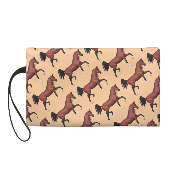 Fun Trotting Arab Horse Art Pattern Clutch Purse Wristlet