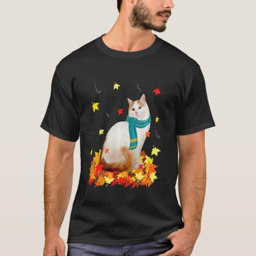 Fun Turkish Van Thanksgiving Autumn Cat Lover T_Shirt