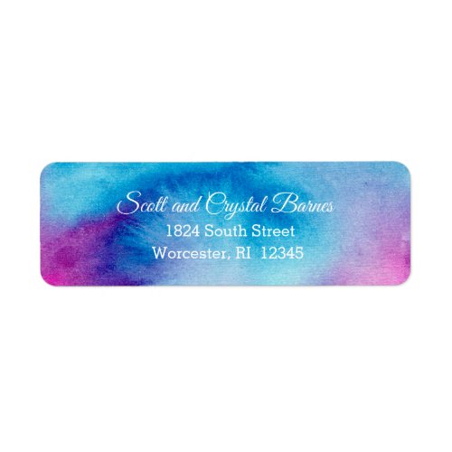 Fun Turquoise and Hot Pink Watercolor Splashes Label