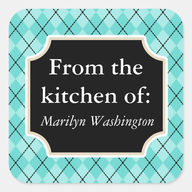 Fun Turquoise Kitchen Sticker (Front)