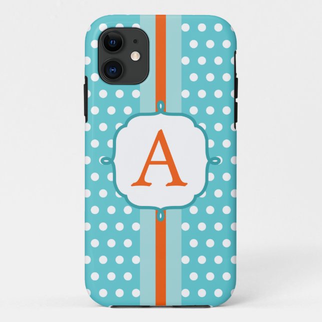 Fun Turquoise Monogram iPhone 5 Case (Back)