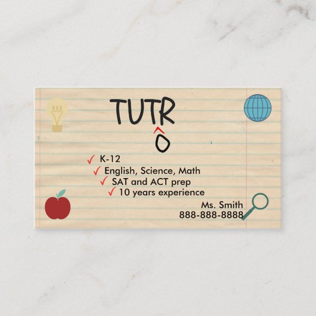 Fun Tutor Business Card (Front)