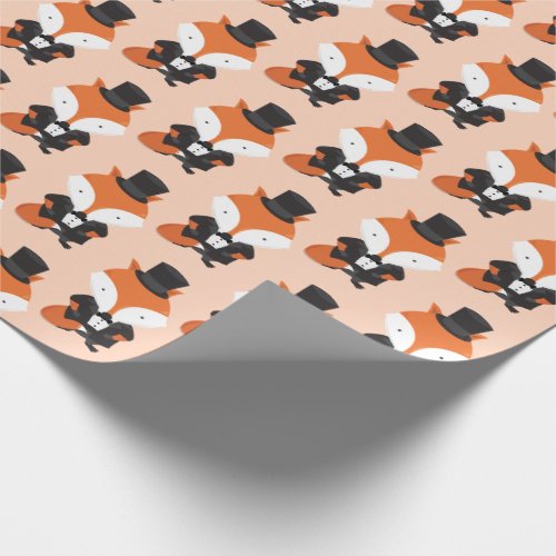 Fun Tuxedo Fox Animal Wrapping Paper