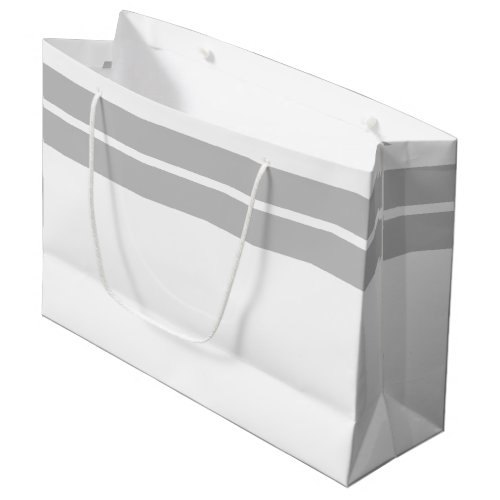 Fun Twin Light Gray Top Racing Stripes On White Large Gift Bag