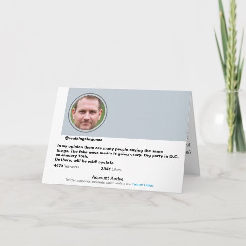 Fun Twitter Joke Surprise Social Party Invitation 