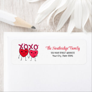 Fun Two Hearts Holding Hands Return Address Label