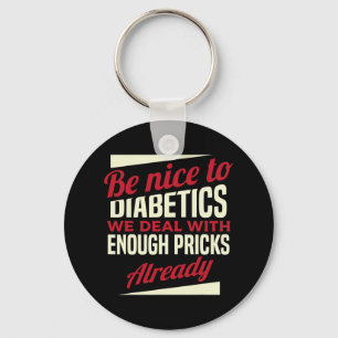 Fun Type 1 Diabetes T1d Diabetic Awareness Women K Keychain