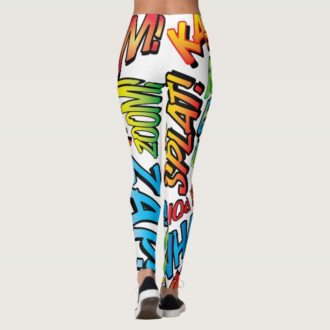 Fun Typographic Comic Book Pop Art Sounds Leggings Zazzle