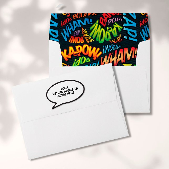 Fun Typographic Modern Comic Speech Bubble Envelope (Creator Uploaded)
