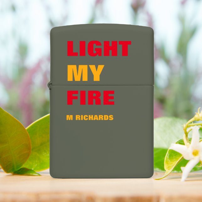 Fun Typography Cool Zippo Lighter (On Table)
