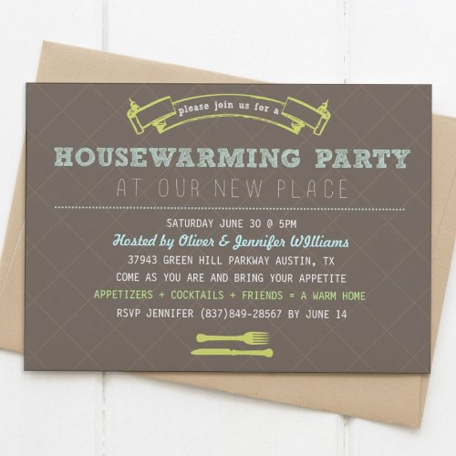 Fun Typography Housewarming Party Invite