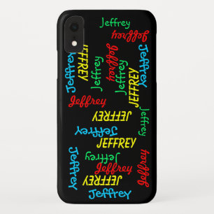Fun Typography Repeating Name, Personalized, iPhone XR Case