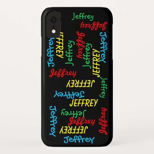 Fun Typography Repeating Name, Personalized, Case-Mate iPhone Case (Back)