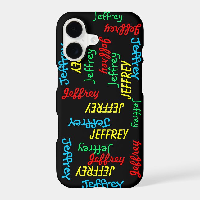 Fun Typography Repeating Name, Personalized, Iphone Case (Back)