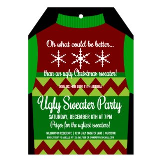 Fun Ugly Christmas Sweater Party Card