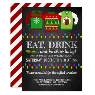 invitation christmas ugly fun sweater office funny invitations code