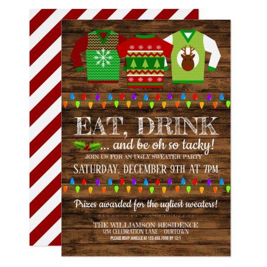 Funny Ugly Sweater Party Invitations 4