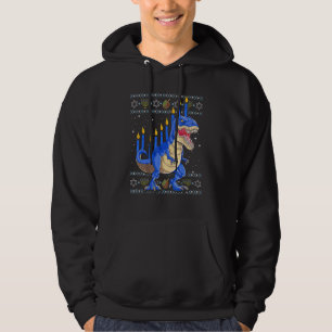 Fun Ugly Hanukkah Sweater Menorasaurus Rex Dinosau