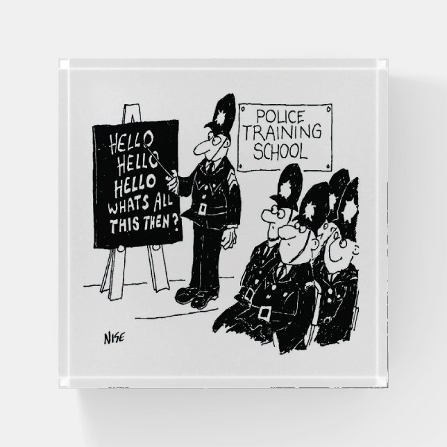 Fun UK Police Training School Paperweight (Front)