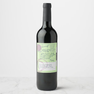 Fun UK Prescription For WINE Personalized Gift Wine Label