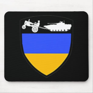 Fun Ukraine Farmer Tractor Towing Tank Meme Mouse Pad