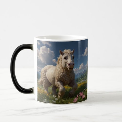 Fun Ukrainian Woolly_tufted Horse Magic Mug