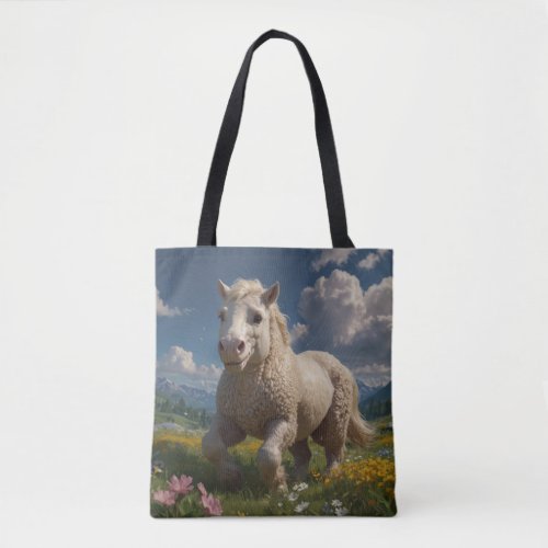Fun Ukrainian Woolly_tufted Horse Tote Bag
