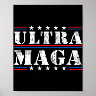 Fun Ultra Maga Vintage American Flag Ultra-Maga Re Poster