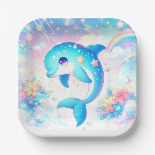 Fun Under the Sea Dolphin Baby Shower Paper Plates