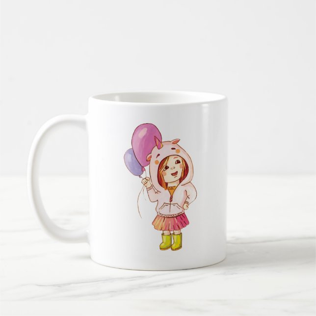 Fun Unicorn Girl Birthday Mug (Left)