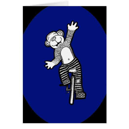 Fun Unicycle Monkey Cards (Front)