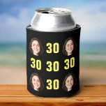 Fun Unique 30th Birthday Photo Cool Retro Can Cooler<br><div class="desc">Hey party people! 🎉 Keep your drinks cool in style with this Zazzle can cooler featuring a Fun Unique 30th Birthday Photo Cool Retro design! 📸🕺 Perfect for the big celebration! 🎂 Fun 30th birthday photo can cooler in retro bold yellow typography design. Year is customizable to suit any birthday...</div>