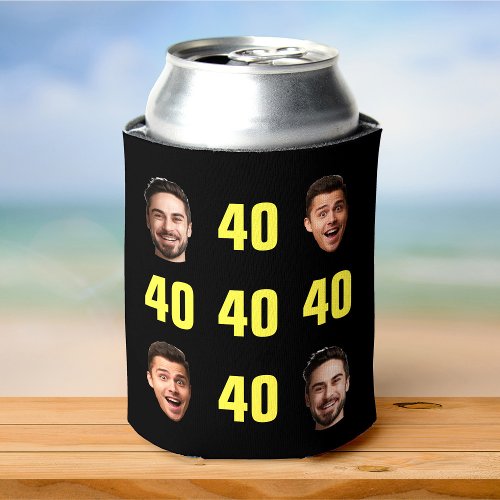 Fun Unique 40th Birthday 2 Photo Cool Retro Can Cooler