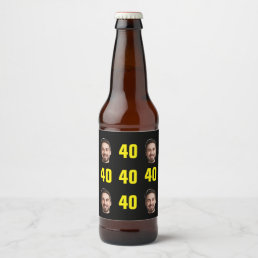 Fun Unique 40th Birthday Photo Cool Retro Beer Bottle Label